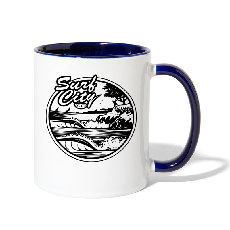Santa Cruz Surf City Contrast Coffee Mug - white/cobalt blue