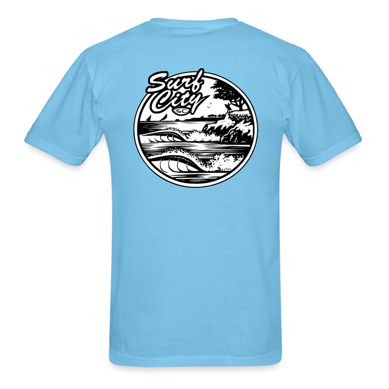 SANTA CRUZ SURF SHOP SURF CITY MENS TEE - aquatic blue