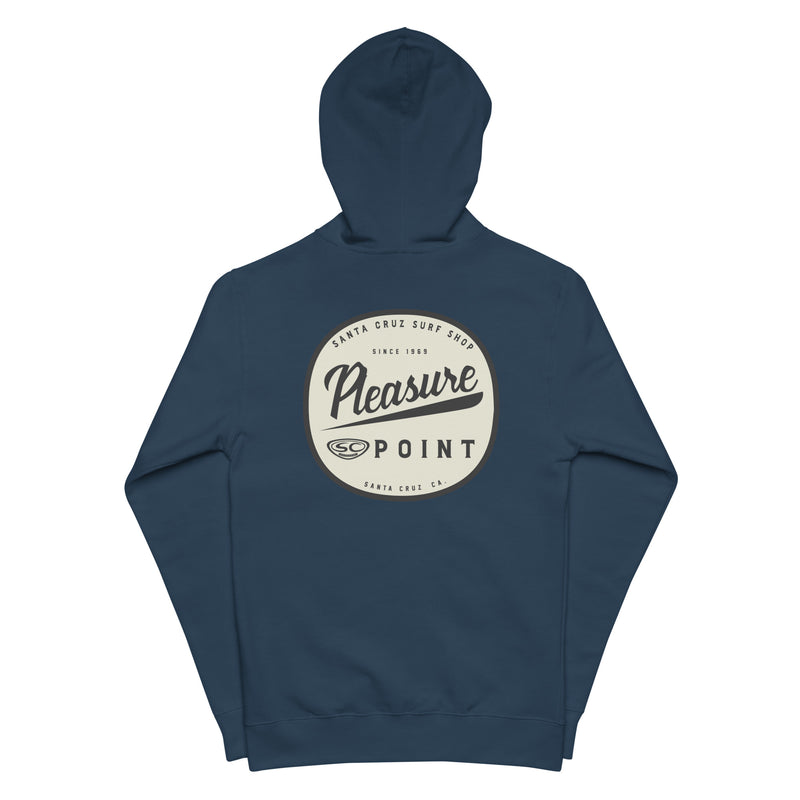 Santa Cruz surf Shop "PLEASURE POINT" Unisex fleece zip up hoodie