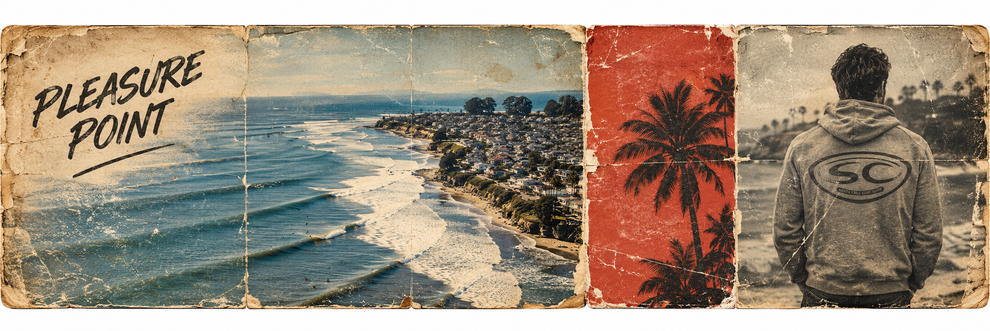 Vintage Pleasure Point surf collage